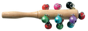 coloured bells on a stick